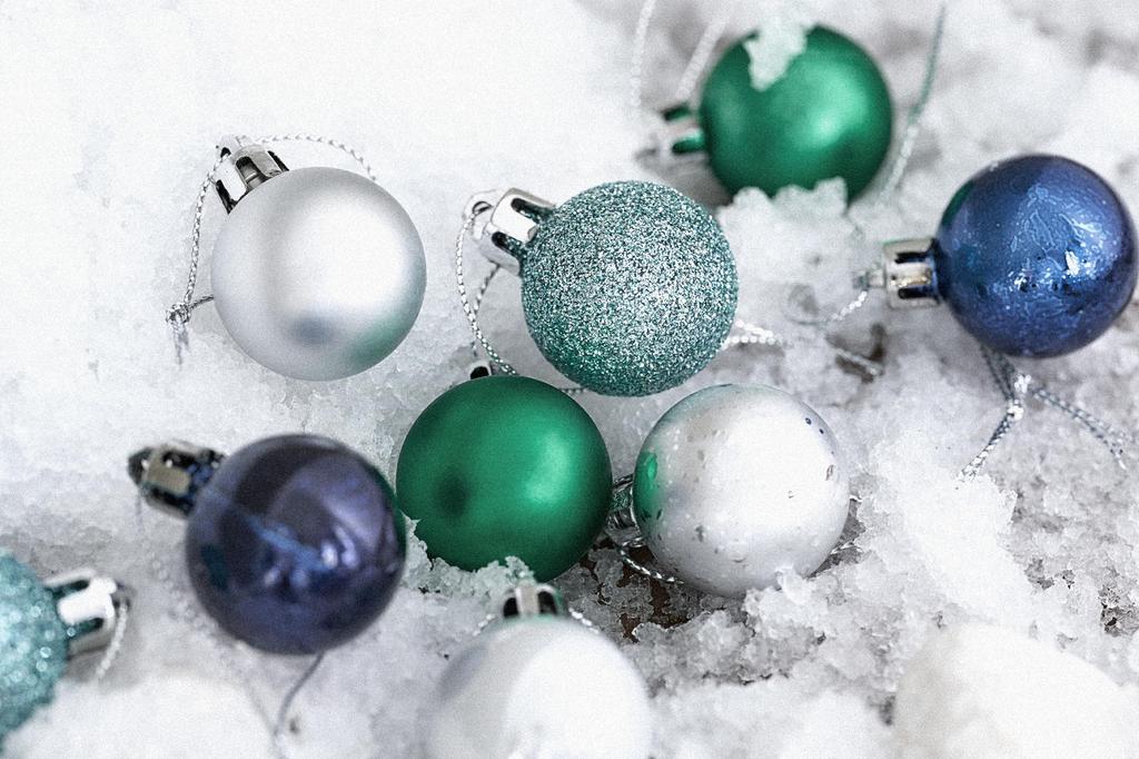 Valery Madelyn Christmas 49 Christmas Decorations Ornaments, 3cm, Balls, Silver-Blue, Elegant, Stylish, Chic, Ornaments,
