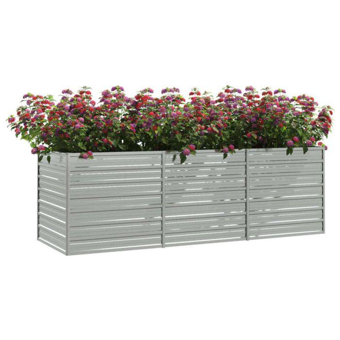 VidaXL Raised Garden Bed Planter Flower Box Plant Pot Planting Bed Balcony Patio 240x80x77 Cm Steel 316886