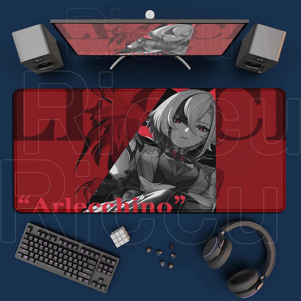 Large Computer Gamer Non-slip Keyboard Mat Kawaii Hu Tao Anime Girls Rubber Mouse Pad XXL Hot Game Genshin Impact Speed Mousepad