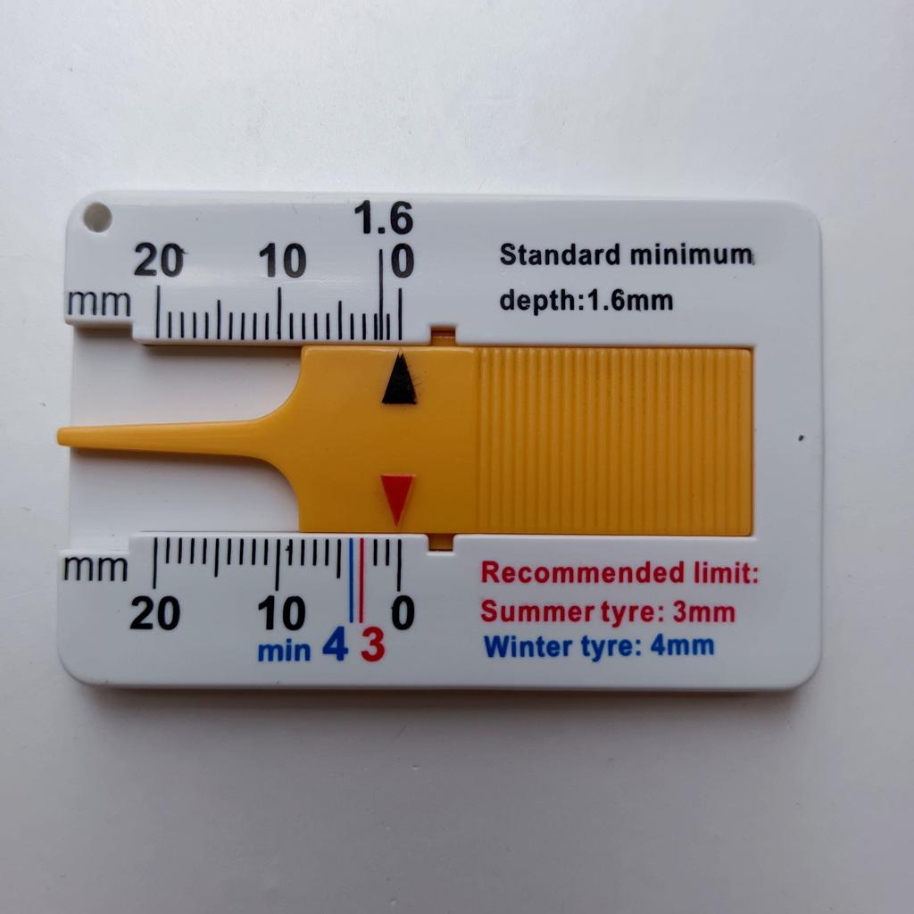 Portable Plastic Tire Tread Depth Gauge 0-20MM Vernier Caliper