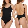 European & American Plus Size Seamless Thong Bodysuit - Hip-lifting Camisole with Abdomen-Slimming & Backless Design