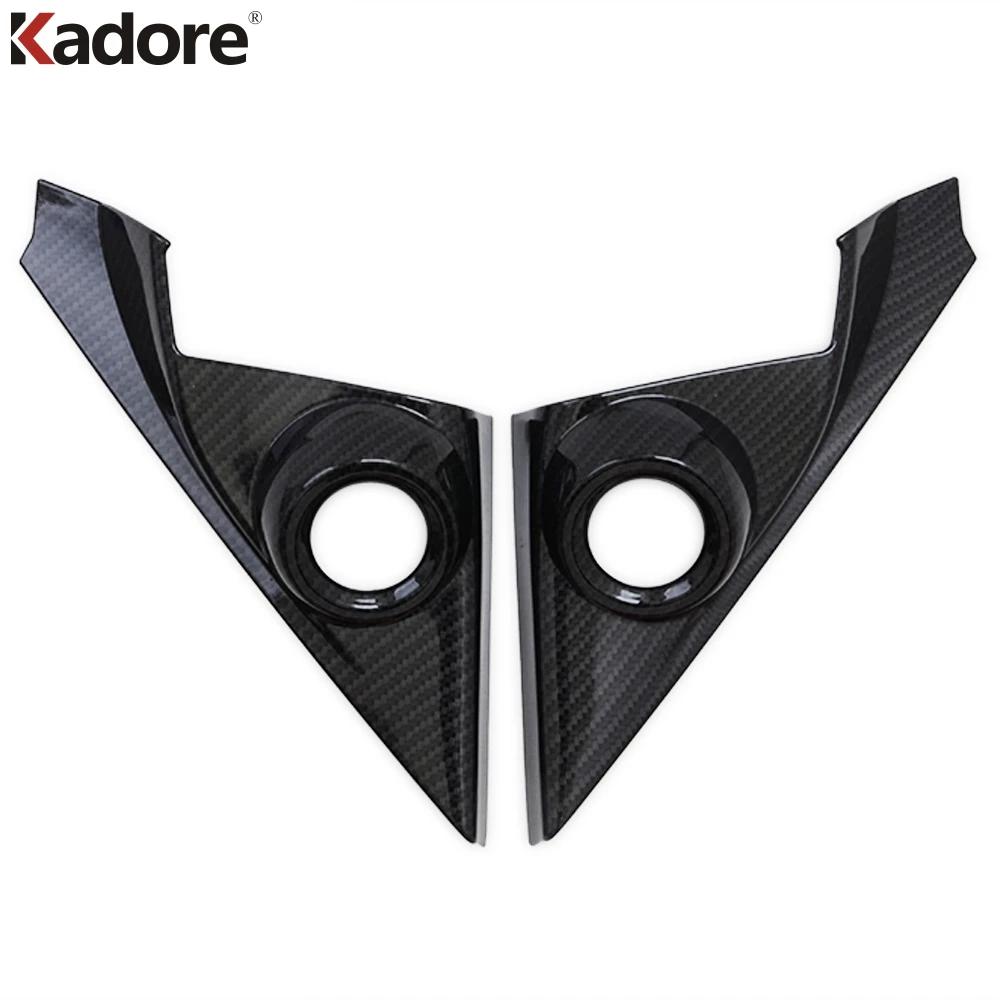 Car Front Inner Door A Pillar Speaker Triangle Cover Trim For Honda Civic 10th Sedan 2016- Carbon Fiber Interior Accessories