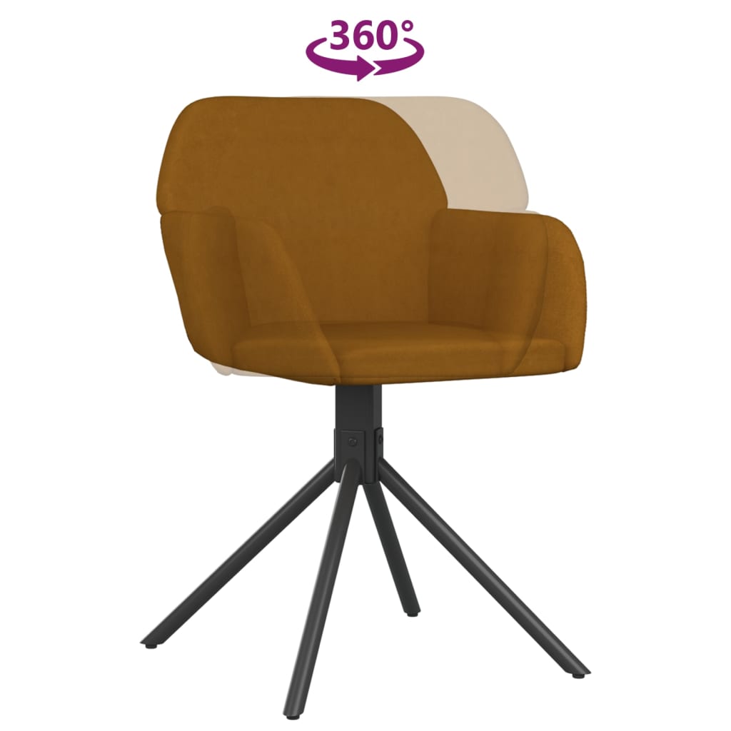 Dining Chairs 2 Pcs Swivel Brown Velvet