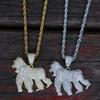 Hip Hop King Kong Roaring Gorilla Zircon Pendant Walking Gorilla 14K Gold Plated Jewelry