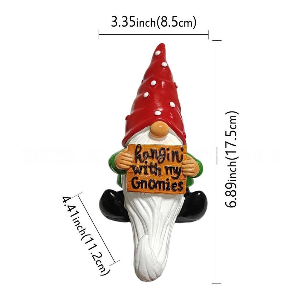 Creative Resin Christmas Gnome Ornament with White Beard for Desktop Decoration