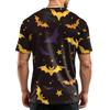 Men's Casual Halloween Print Short Sleeve T-Shirt Lightweight Breathable Round Neck Top for Everyday Wear and Seasonal Events