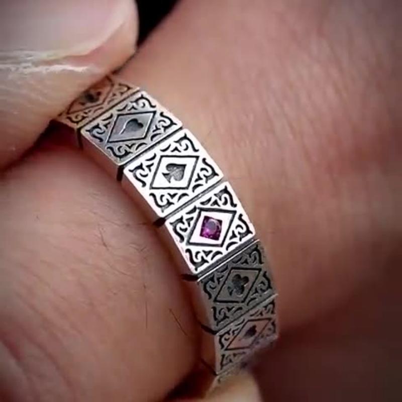 Buyee   Copper Male Ring Finger Elegant Poker Open Ring For Men Fashion Party Fine Jewelry Circle