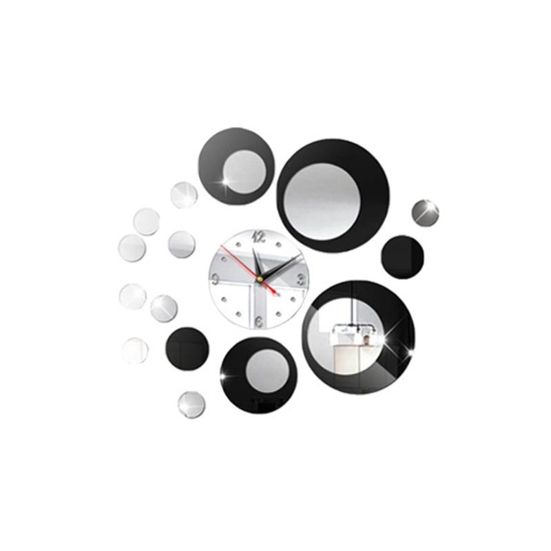 

Акриловые 3D круглые настенные часы DIY комбинированные зеркальные часы современные часы для кухни спальни гостиной украшения дома чёрный