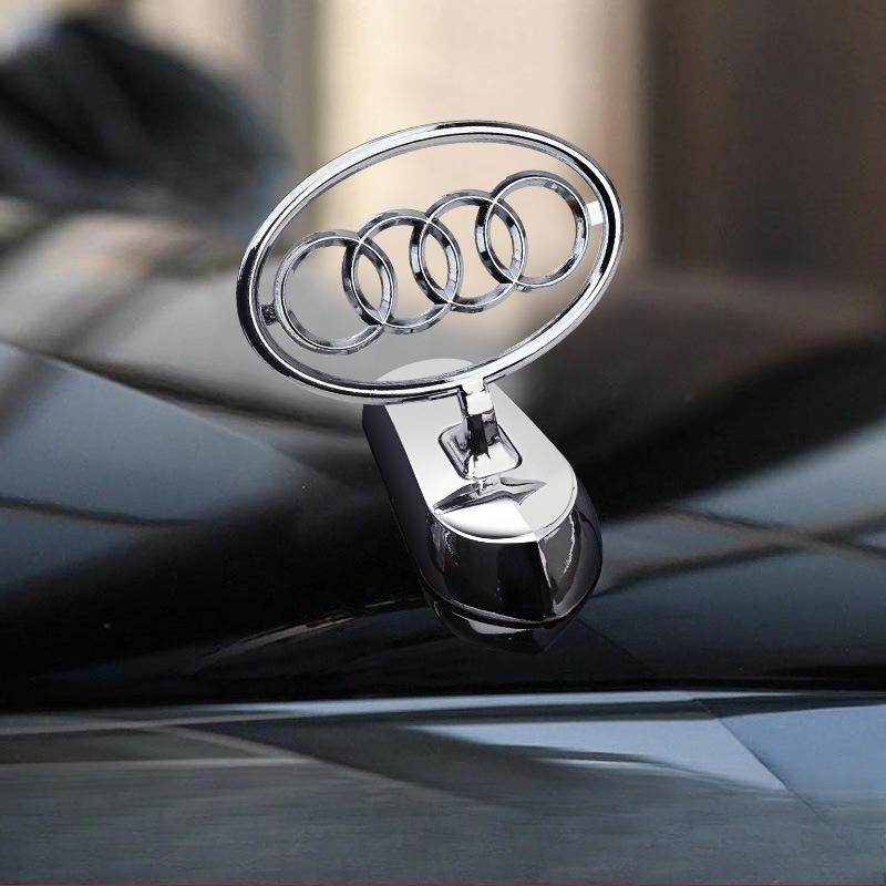 For Audi A4L A6L A3 Q2L Q3 Q5L Q7 A5 A7 Metal Wings Hood Emblem Car Bonnet Badge Front Logo Upgrade Glossy Chrome Sporty Parts