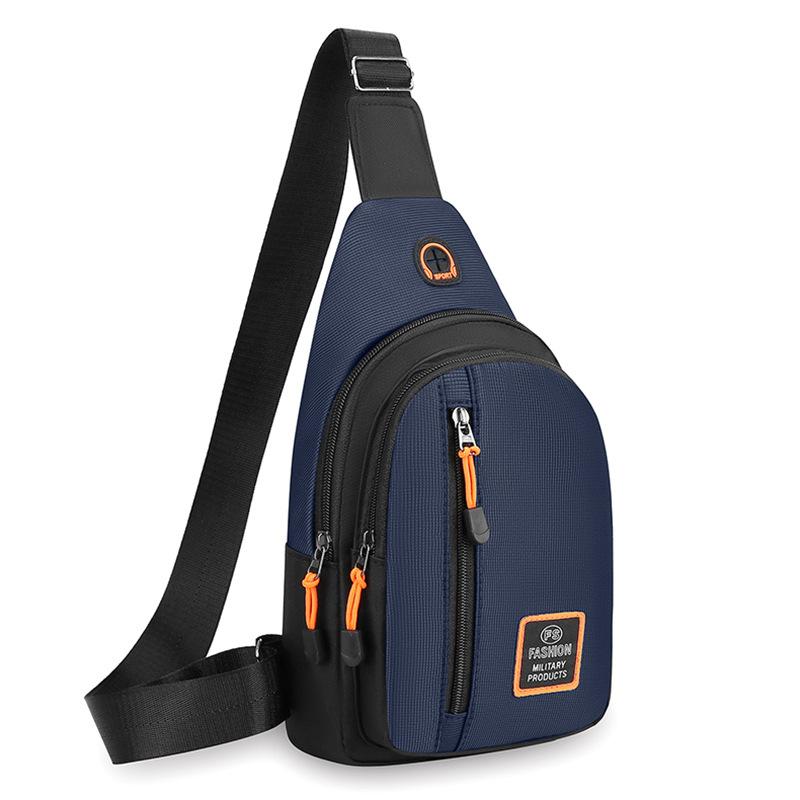 Multi layer Chest Bag Men's New Korean Version of Joker Chest Satchel Waterproof and Wear Resistant Oxford Cloth Small Shoulder Crossbody Bag.