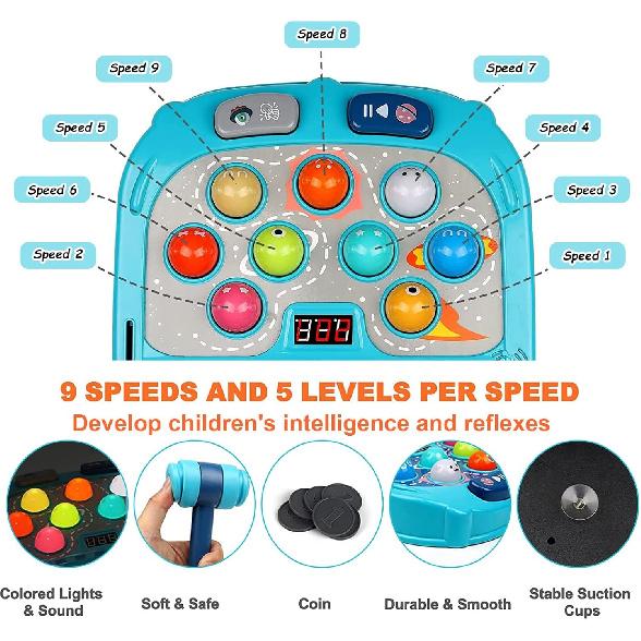 Whack Game Mole for Toddlers, Toys for 3-12 Year Old Boys and Girls, Pounding Game for Kids,Gifts for 3 4 5 6+ Year Old Boys, Interactive Educational
