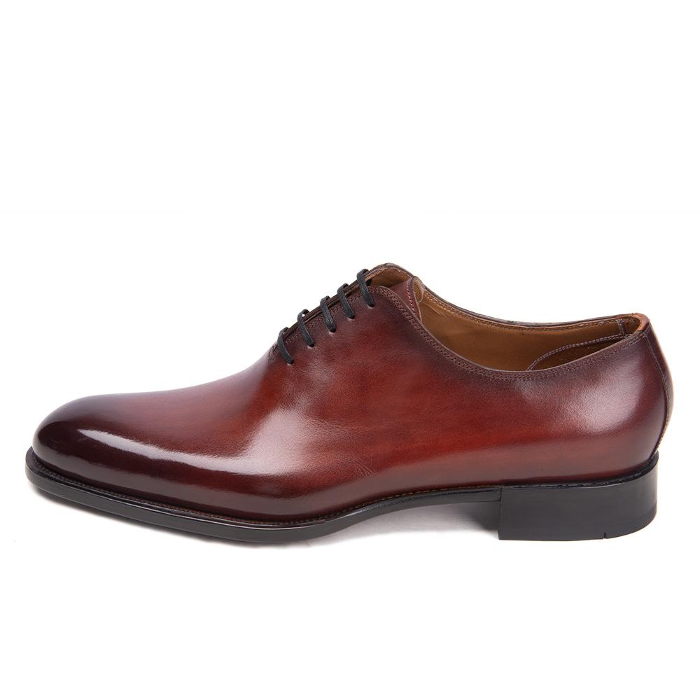 Fashion Full Small Square Head Male Oxfords British Formal Business Dress Shoes Italian Handmade Full Grain Leather Shoe Bullock Craft