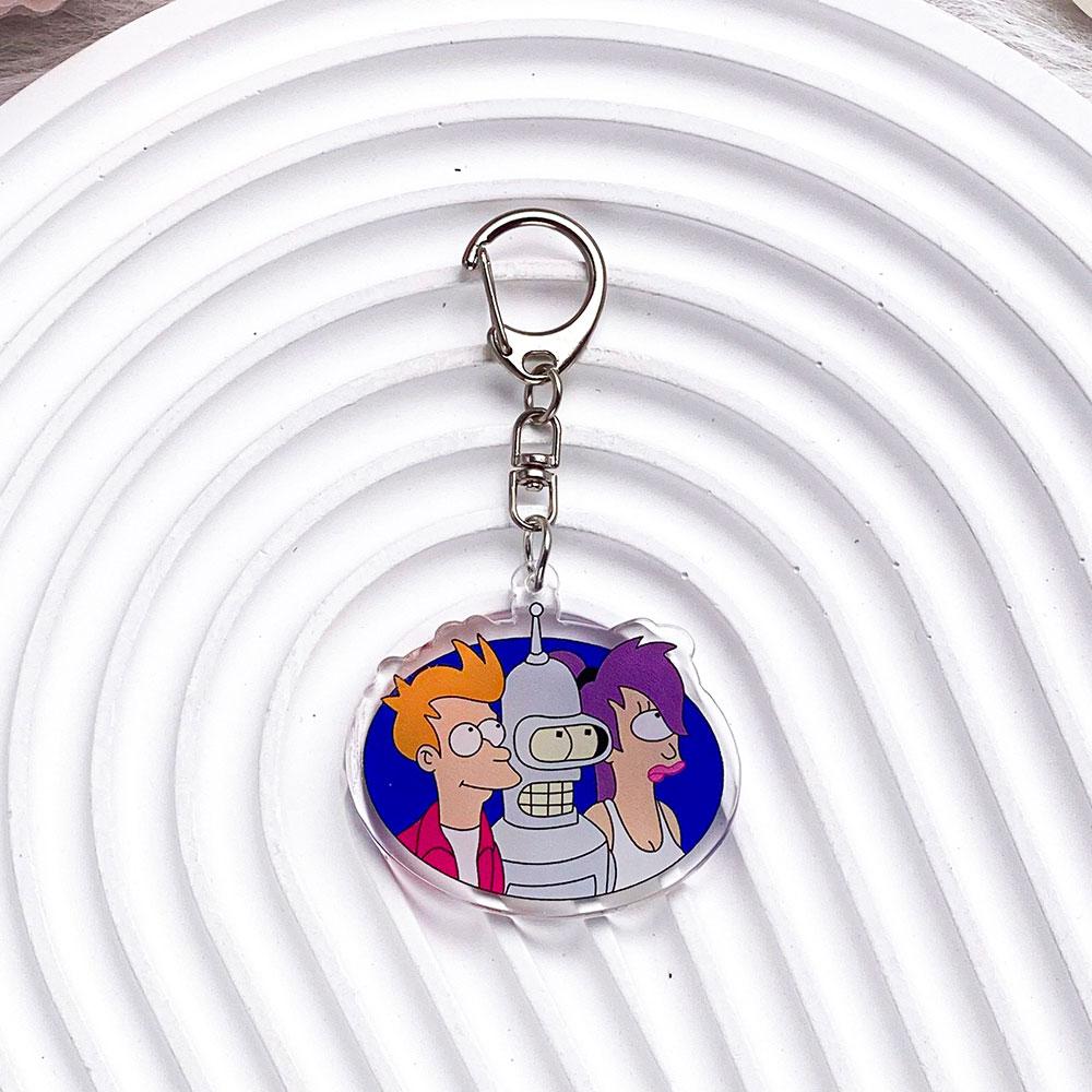 Anime Character Futurama Philip J Fry Acrylic Car Keychain Accessories Bag Charm Cartoon Cute Backpack Pendant Gifts For Friends