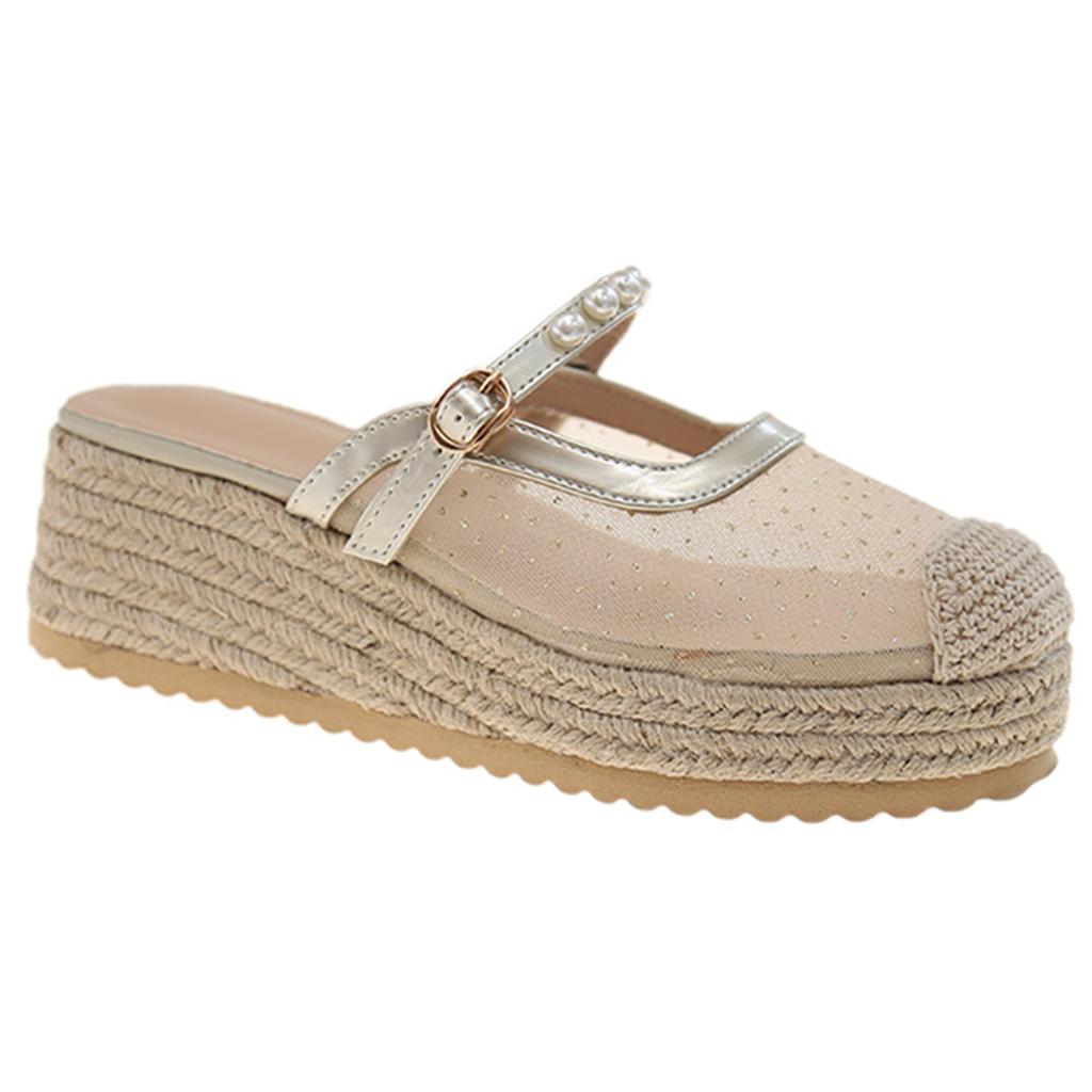 Fashion Slippers Casual Women's Shoes With Platform On A Wedge Slides Cover Toe Pantofle Luxury Summer Soft 2025 Fashion Slippers Women