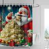 Home Decoration Shower Curtains For Bathroom Waterproof Curtain Fabric Modern Nordic Style Living Room Merry Christmas Winter