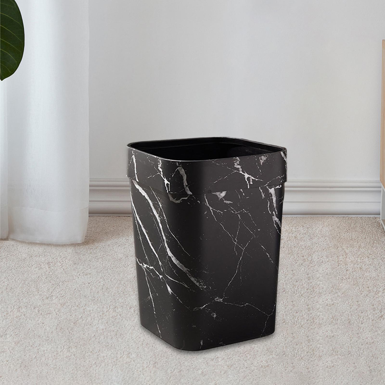 Vintage Wood Grain Trash Can Reusable Durable Anti Skid Waste Paper Basket Large