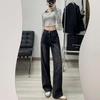 Trendy High-waisted Wide-leg Jeans for Women's Spring and Autumn New Loose and Versatile and Thin Meat-covering Floor-mopping Jeans