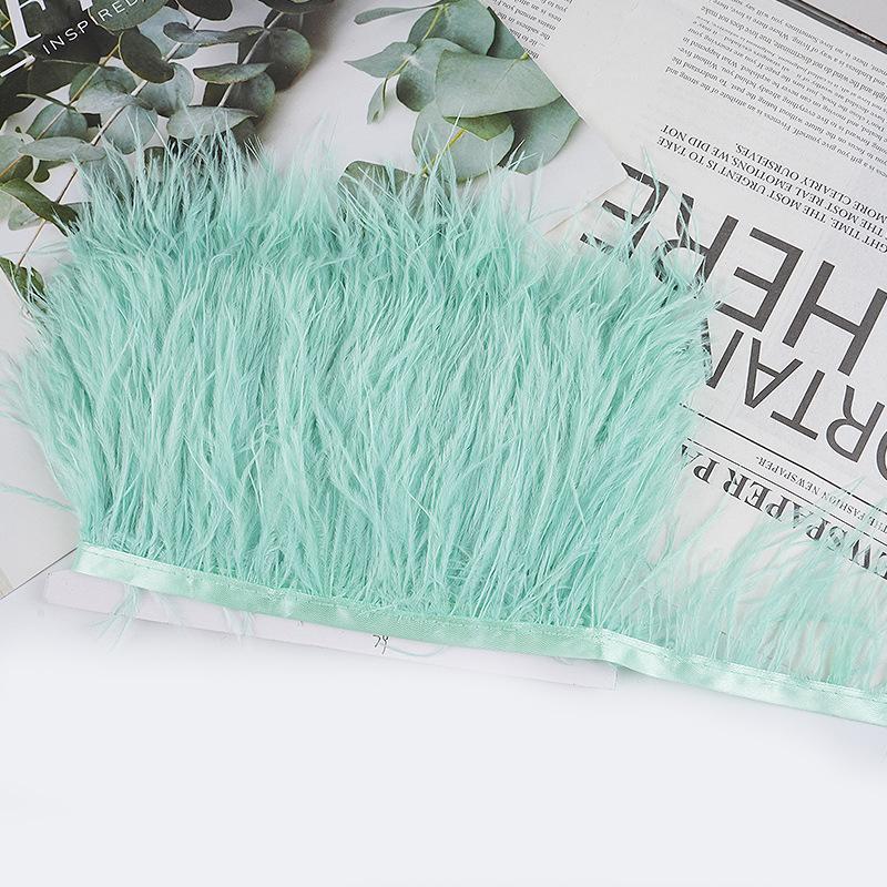 8-10Cm Ostrich Feather Wedding Dress Diy Performance Clothing Accessories Feather Tassel Including Webbing