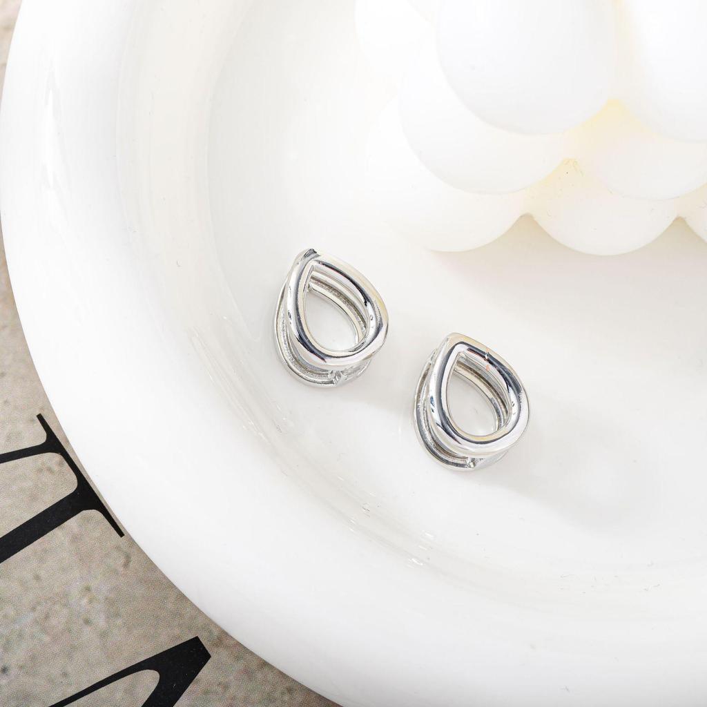 Metalllic Water Drop Double-Sided Ear Cuff Earrings - Light Luxury, High-End Feel, European American Style.