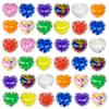 2Pcs Squeeze Toy Love Bead Stress Balls Heart Shaped Stress Relief Vibrant Colored Fun Fidget Toy for Kids