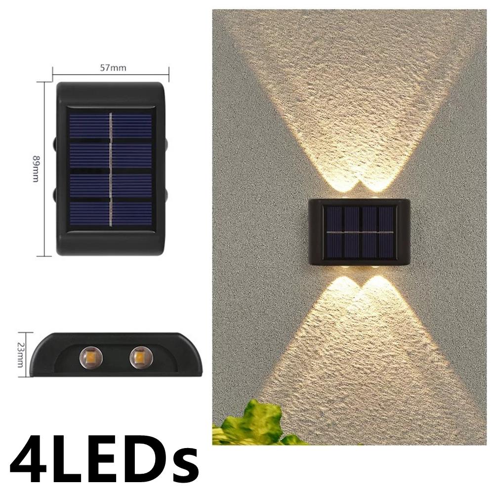 

Solar Wall Lamp Outdoor 4/10/16LEDs Warm Light Waterproof Up And Down Luminous Lighting Balcony Yard Garden Decoration Lights