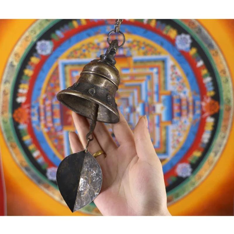 Nepal Handmade Copper Bell Dharma Buddhist Brass Tibetan Meditation Door Decorations Wind Chimes Pendant Bells
