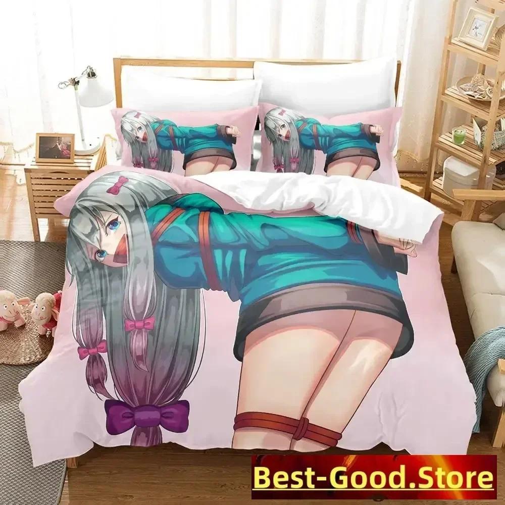 New Sagiri Izumi Bedding Set Cartoon Anime Three-Piece Set Adult Kid Bedroom Duvetcover Sets 3D Kawaii Girls