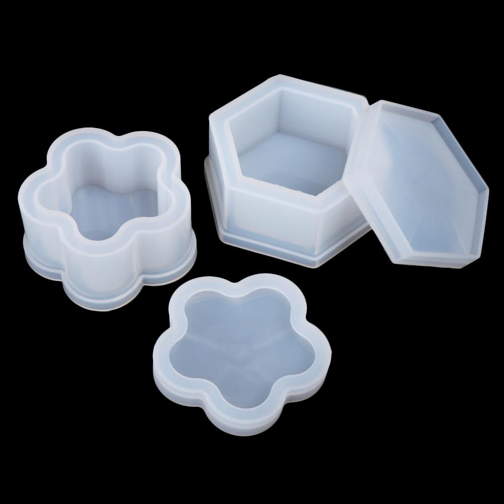 Made Tools Square Hexagon Round Storage Box Molds Crystal Glue Silicone Casting Mould Epoxy Resin