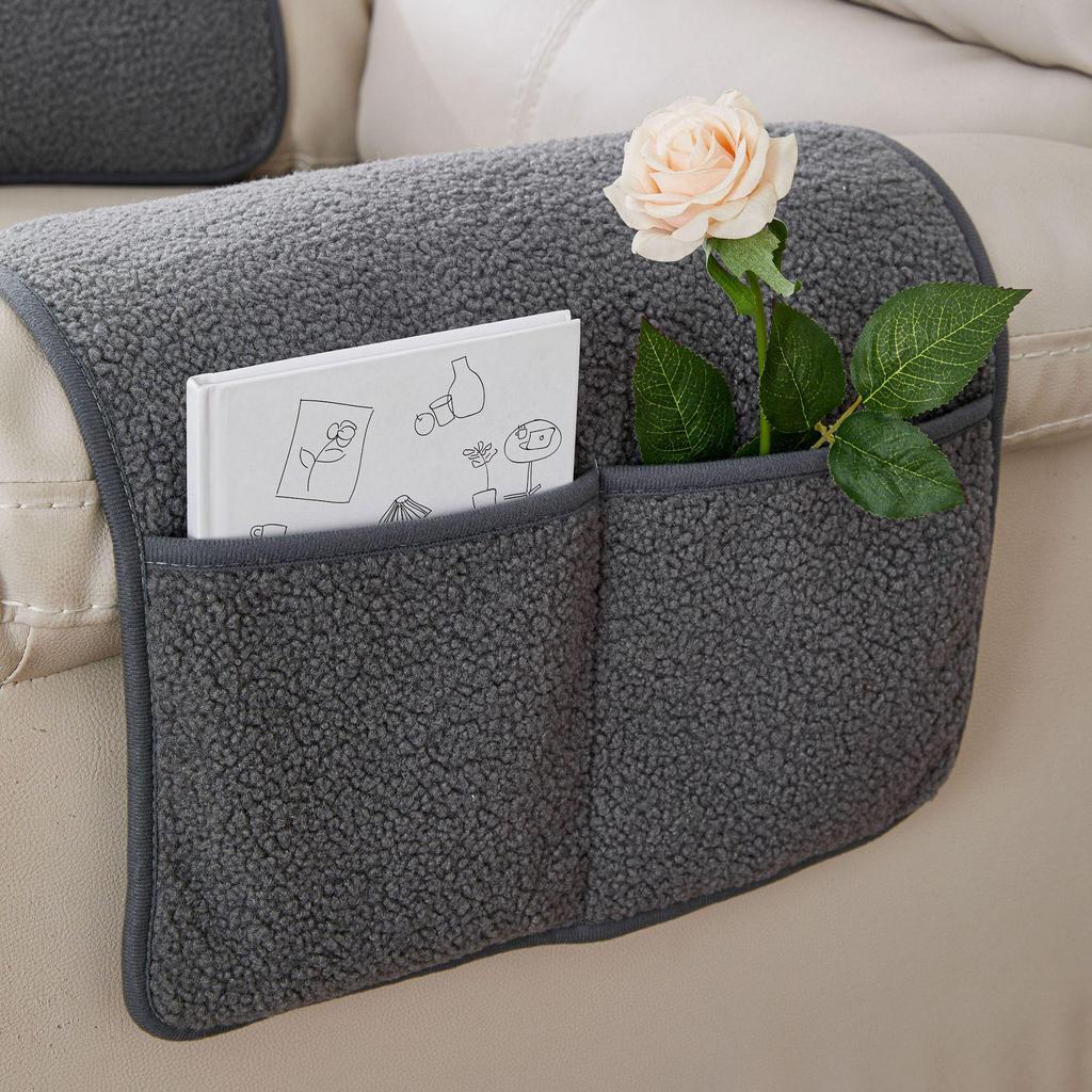 Lambswool Non-slip Sofa Armrest and Backrest Cover Set