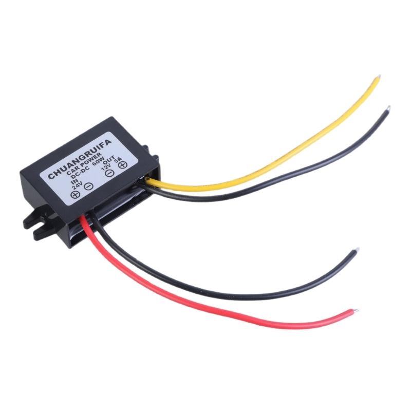 

24V to 12V 5A 60W Waterproof Step Down Power Adapter for Car LED Lights and Camera Converter Module Regulator 1