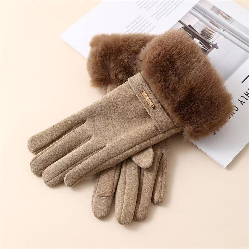 Warm Gloves for Women with Fleece Thickening Cold Protection Touch Screen Warm Gloves for Going Out Cycling Gloves
