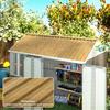 Lot of 12 Weather-Resistant Galvanized Steel Panels, Natural Wood, Panel Dimensions 129L x 45W cm