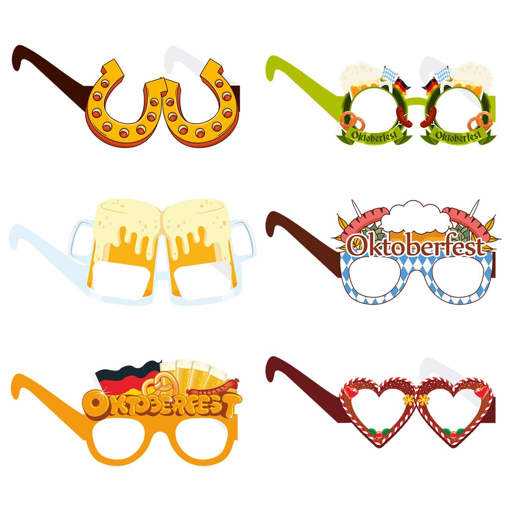 Munich Oktoberfest Dress Up Glasses German Festival Party Supplies Flag Photo Props Set