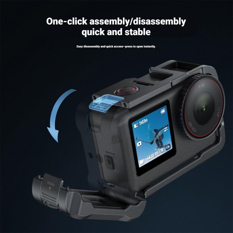 Aluminum Quick Release Cage For Action 6 Action Camera Mount With Cold Shoe Full Protective Frame Case Accessories