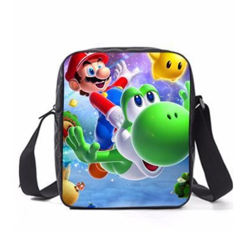 Super Mario Cartoon School Bag Student Backpack Waterproof And Expandable Fashionable And Trendy Style Nylon Material