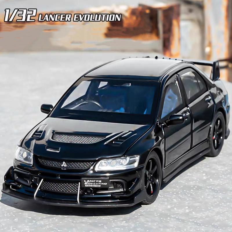1/32 Scale Mitsubishi Lancer Evo X 9 Alloy Scale Car Model Diecast Metal Toy Vehicle Miniature Car Sound Light Children Toy Car Gift