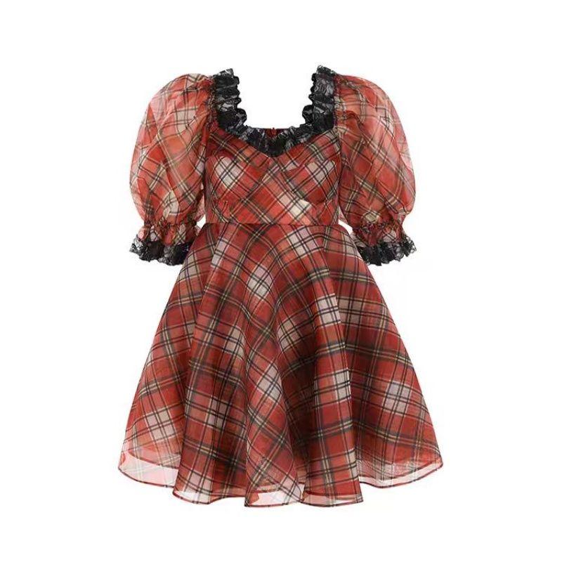 

Jane Eyre Is on the Run Fairy Style Lace Patchwork Dress Jane Eyre Red Grace Patchwork(High quality) L