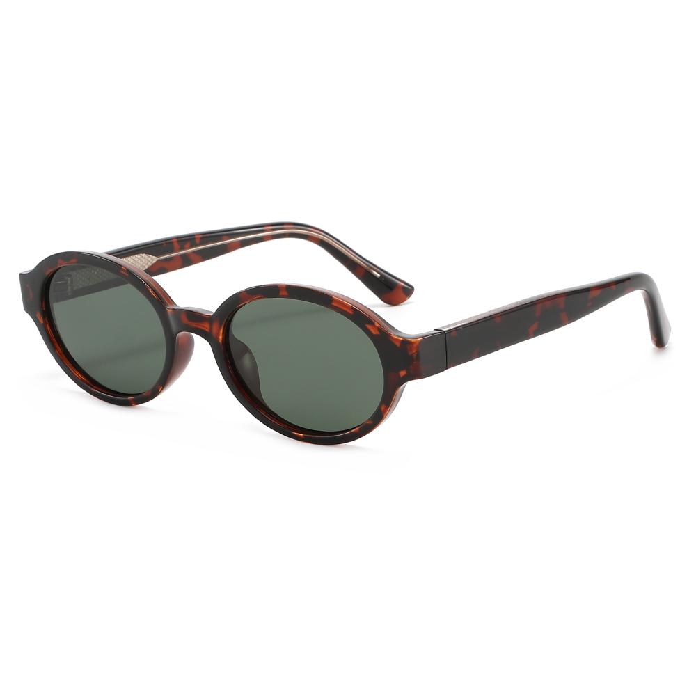 Women's Polarized Small Oval TR Frame Sunglasses Core Insert Temple Multi-color Shades for Driving Travel Street Fashion