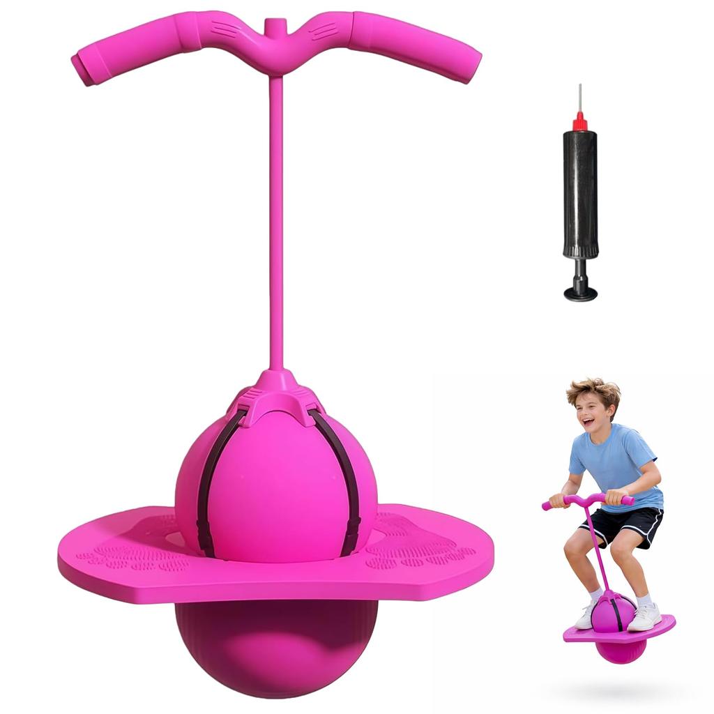 Palla Pogo per Bambini Adolescenti Adulti, Palla Rimbalzante da Equilibrio con Maniglia, Divertente Giocattolo per Esercizio Indoor Outdoor, Allenamento Coordinazione Fitness Palla Rimbalzante