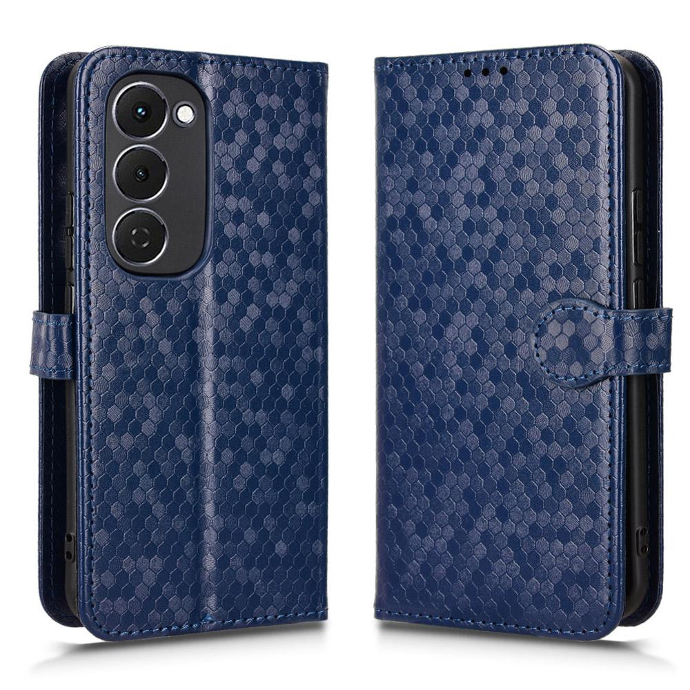 For TECNO Spark 40 Pro+ 4G Wallet Case Dot Pattern Imprint PU Leather Phone Cover with Wrist Strap