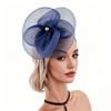 British Elegant Mesh Flower Hat with Pearl Decor for Ascot Races, European Banquets, and Bridal Parties