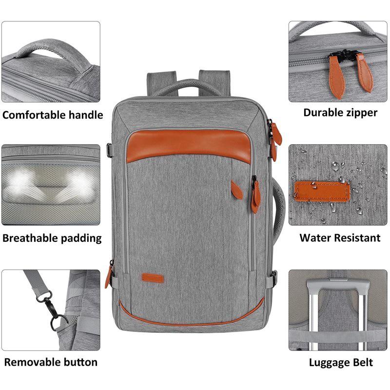 Men's Gray Waterproof Multifunctional Crossbody Backpack with Large Capacity for Business and Travel