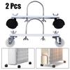 2 Pieces Mobile Pulley Bracket for Electric Heaters with Carbon Steel Construction and 360 Degree Rotating Casters