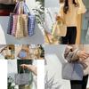 Charming Fresh Portable Bento Bag Japanese Style Plaid Handbag For Moms Students