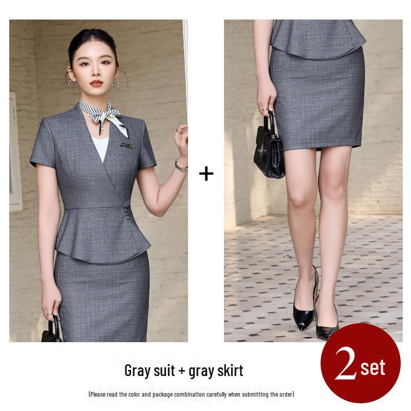 Women's 2026 Summer Fashion Slim Fit Professional Formal Blazer & Skirt Set