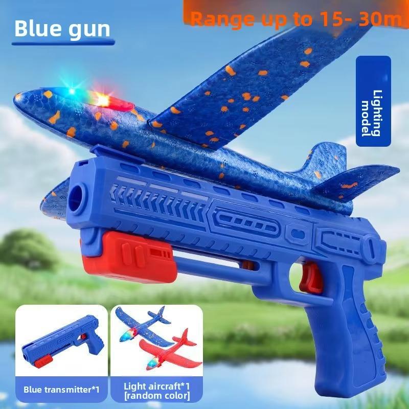 Internet celebrity explosion ejection foam plane handheld launch gunner throwing children flying outdoor sports toys