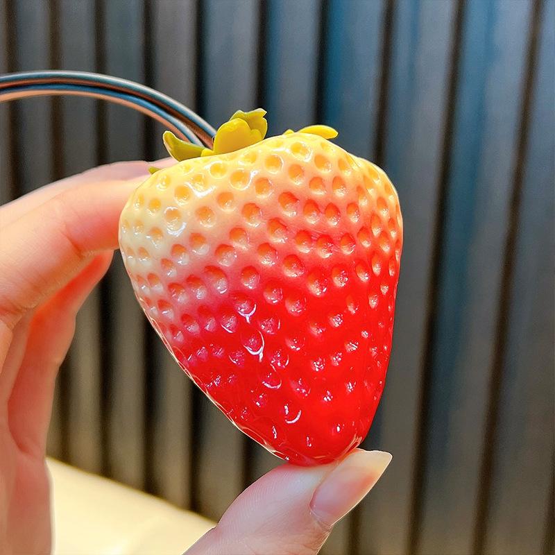 Pendente Borsa Fragola in Resina Sintetica alla Moda Frutta Pendente Coppia Borsa Parti Borsa Appesa Accessori Regalo