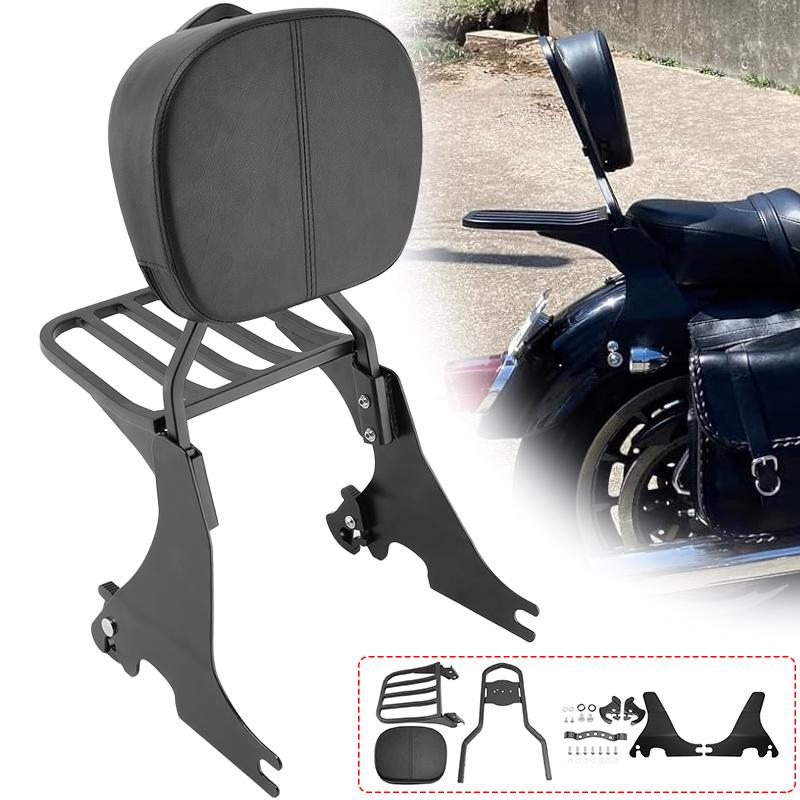 Black Motorcycle Detachable Rear Passenger Backrest Sissy Bar Luggage Rack For Harley Sportster 883 1200 X48 2004-2025