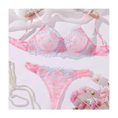 Noul costum de sex roz de vară, Pură Dorință, Dantelă Sexy, Sutien Confortabil Prietenos cu Pielea, Ridică și Arată Mărimea Mare, Flirt