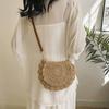 Summer Trendy Weaving Exquisite Handbag Fashionable and Simple Knitted Saddle Bag for Women Beach Vacation